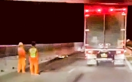 Người đàn ông nhảy cầu vượt xuống đường cao tốc, nhiều ô tô cán qua