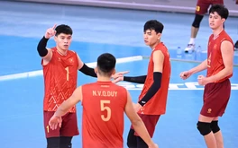 Bóng chuyền nam Việt Nam vào tứ kết AVC Nations Cup chỉ sau 1 trận