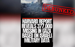 Thông tin báo cáo của Harvard cho biết có 377.000 người mất tích ở Gaza là sai sự thật