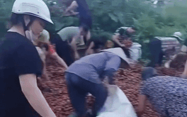 Nữ tài xế lái xe tải gặp nạn, hàng tấn quả vải rơi ra đường, người dân nhặt gần hết