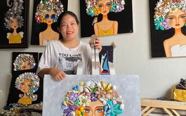 Da Nang artist creates art from shells, stones, coffee beans to promote sustainability