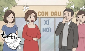 Mẹ chồng: Đấy, làm con dâu thì phải thế!