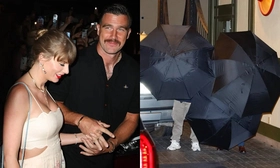 Taylor Swift và chồng sắp cưới che dù kín mít, bí mật đi chốt nhẫn cưới?