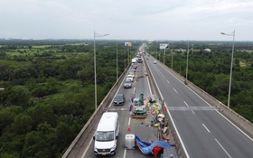 Hàng ngàn xe nhích từng chút trên cao tốc TP.HCM - Long Thành - Dầu Giây
