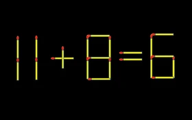 Thử tài IQ: Di chuyển một que diêm để 11+8=6 thành phép tính đúng
