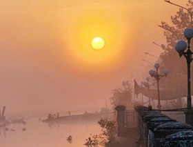 Ngắm bình minh trên sông Trăng ở Cần Thơ