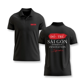 [A002] ÁO POLO TUỔI TRẺ "ĐỎ - TRẺ - SÀI GÒN" - ĐEN