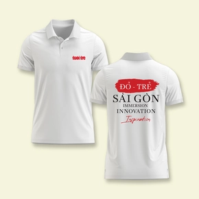 [A001] ÁO POLO TUỔI TRẺ "ĐỎ - TRẺ - SÀI GÒN" - TRẮNG