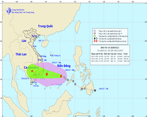 Áp thấp nhiệt đới đã mạnh lên thành bão số 14