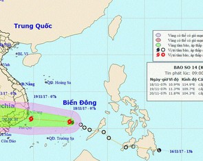 Thủ tướng gửi công điện chỉ đạo đối phó bão số 14