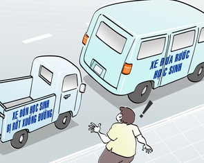 Đưa đón trẻ kiểu này, sợ thật!