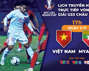 Lịch trực tiếp U23 Việt Nam - Myanmar