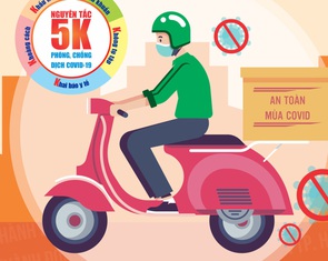 Quy tắc 5K cho tài xế xe ôm, shipper công nghệ để phòng chống dịch