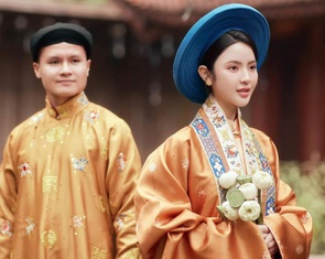 Quang Hải mặc áo ngũ thân chụp ảnh cưới, nhiều sao Việt mê cổ phục