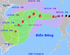 Bão Yinxing đang có xu hướng mạnh thêm