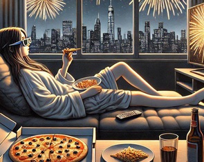 Nằm dài trên sofa với pizza và bộ phim yêu thích để đón giao thừa một mình, trend mới?