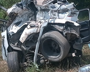 Xe tải, xe đầu kéo, xe con tông nhau trên cao tốc khiến 1 người chết, 2 người cấp cứu