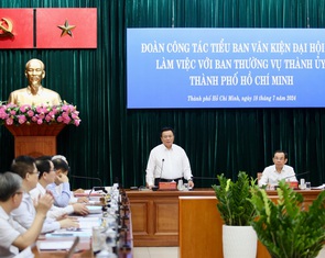 Tiểu ban Văn kiện Đại hội Đảng XIV làm việc với Thường vụ Thành ủy TP.HCM