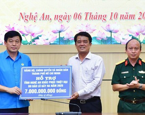 TP.HCM hỗ trợ Nghệ An 7 tỉ đồng khắc phục hậu quả bão Bualoi