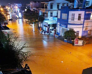 Lũ trên sông Vu Gia, Thu Bồn đang lên lại, một số nơi thấp trũng bị ngập