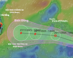 Đêm nay, áp thấp nhiệt đới sẽ vào Biển Đông, sau đó có thể thành bão số 15