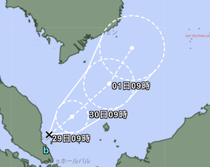 Theo dõi áp thấp nhiệt đới hiếm gặp ở gần nam Biển Đông