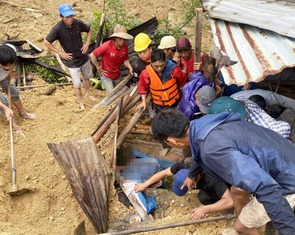 Hiện trường sạt lở núi ở Thượng Đức khiến một người chết