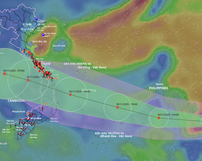 Bão Kalmaegi tiếp tục mạnh lên, dự báo cường độ cực đại đạt cấp 14, giật cấp 17