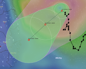 Hôm nay, bão số 15 đổi hướng, đi chậm về vùng biển Gia Lai - Khánh Hòa