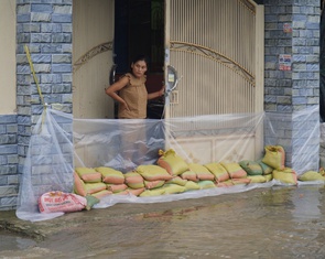 Người dân dọc sông Tiền chật vật ứng phó triều cường
