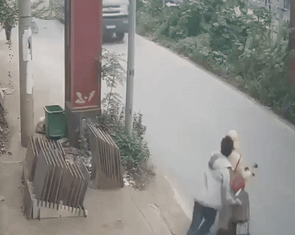 Rùng mình cảnh tài xế vi phạm giao thông đẩy cảnh sát vào đầu xe tải