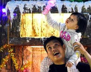 Đồng Nai lung linh đón Giáng sinh, cây thông nón lá nườm nượp khách