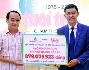 Tập đoàn Đất Xanh góp gần 880 triệu đồng, mong hỗ trợ tái thiết cuộc sống đồng bào miền Trung