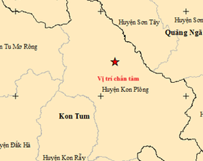 Liên tiếp 4 trận động đất ở Kon Tum lúc rạng sáng