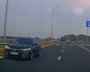 Xác minh clip ô tô chạy ngược chiều trên đường dẫn cao tốc Phan Thiết - Dầu Giây