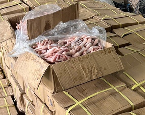 Thu giữ chân gà không rõ nguồn gốc trong kho Khủng Long Sữa