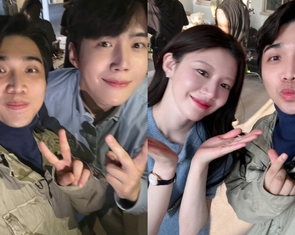 Diễn viên Việt khoe ảnh chụp với Kim Seon Ho, Go Youn Jung, fan hỏi 'anh quét lá đa ở chùa nào vậy'?