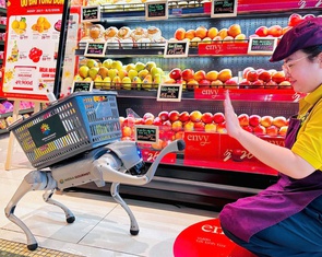 Cặp đôi robot chó Meme và Nana chính thức 'làm việc' tại Menas Mall Saigon Airport