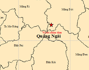 Động đất mạnh 3,9 độ ở Quảng Ngãi