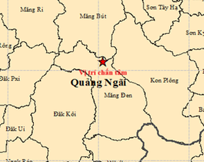 Liên tiếp 6 trận động đất xảy ra ở Quảng Ngãi, trong ngày 11-5