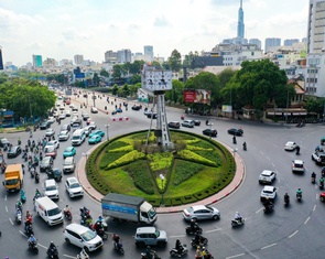 Vòng xoay Điện Biên Phủ ở TP.HCM trước khi điều chỉnh giao thông từ 23-5
