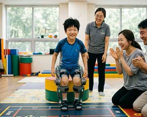 Robot kết hợp game đá bóng giúp trẻ teo cơ tủy đứng dậy sau 6 tuần