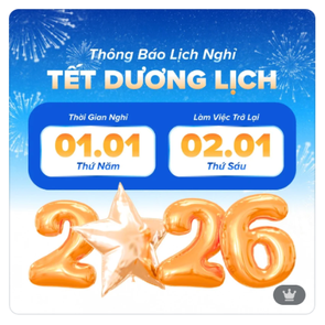 Gợi ý mẫu thông báo nghỉ Tết Dương lịch 2026