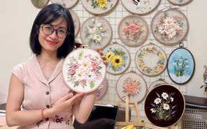 Phía sau những bức tranh thêu ruy băng nhận nghìn lượt like là hành trình dài theo đuổi đam mê đáng ngưỡng mộ