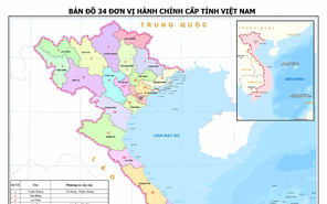 Bản đồ 34 tỉnh, thành mới sau sáp nhập