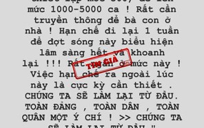 Giả mạo phát ngôn của Phó Thủ tướng Vũ Đức Đam về dịch covid 19