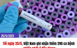 Tối 25/5: Thêm 290 ca mắc mới