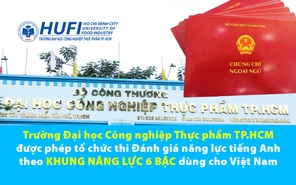 ĐH Công nghiệp Thực phẩm TP.HCM được tổ chức thi ĐGNL tiếng Anh theo khung năng lực 6 bậc