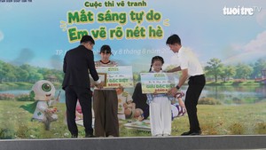 Chung kết cuộc thi vẽ thiếu thi 'Mắt Sáng Tự Do - Em Vẽ Rõ Nét Hè' tại Suối Tiên