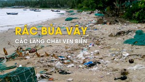 Rác bủa vây các làng chài ven biển Khánh Hòa